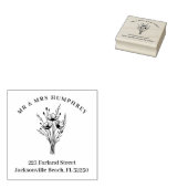 Stylish Romantic Poppies Wildflowers Bouquet Rubberstempel (Gestempeld)