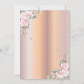 Stylish Roos Gold Stippen, Floral Sweet 16  Kaart (Achterkant)