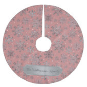 Stylish Rose Gold Christmas | Elegant Snowflakes Kerstboom Rok (Voorkant)