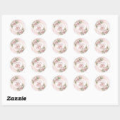 Stylish Rose Gold Pastel Pink 50th Birthday Party Ronde Sticker (Vel)