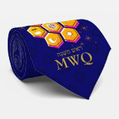 Stylish Rosh Hashanah SHANA TOVA Monogram Stropdas (Opgerold)