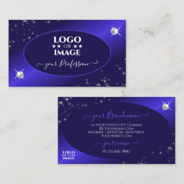 Stylish Royal Blue Glitter Stars Diamonds voegt Lo Visitekaartje