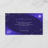 Stylish Royal Blue Glitter Stars Diamonds voegt Lo Visitekaartje (Achterkant)