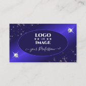 Stylish Royal Blue Glitter Stars Diamonds voegt Lo Visitekaartje (Voorkant)