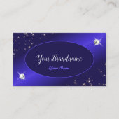 Stylish Royal Blue Sparkle Glitter Stars Diamonds Visitekaartje (Voorkant)