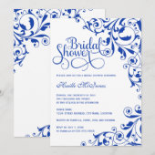 Stylish Royal Blue Swirls Vrijgezellenfeest Kaart (Voorkant / Achterkant)