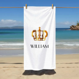 Stylish Royal Gold Crown Name White Strandlaken