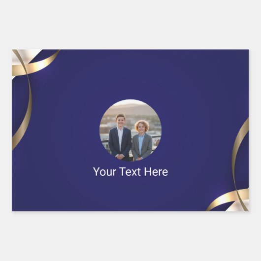 Stylish Royal Solid Blue Custom Gift Wrapping Pape Inpakpapier Vel (Voorkant)