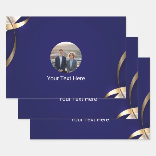 Stylish Royal Solid Blue Custom Gift Wrapping Pape Inpakpapier Vel (Set)