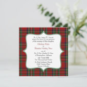 Stylish Royal Stewart Pset Wedding Invitation Kaart (Staand voorkant)