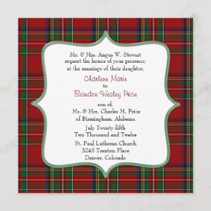 Stylish Royal Stewart Pset Wedding Invitation Kaart