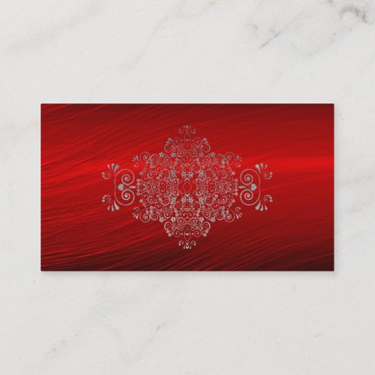 Stylish Ruby Red Gray Floral Wedding Plaatskaartje (Achterkant)