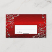 Stylish Ruby Red Gray Floral Wedding Plaatskaartje (Voorkant)