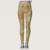 Stylish Rust Green Paris Toile Design Leggings (Voorkant)
