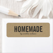 Stylish Rustic Bold Homemade Faux Kraft Etiket (Insitu)