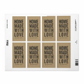 Stylish Rustic Bold Homemade with Love Faux Kraft Etiket (Full Sheet)