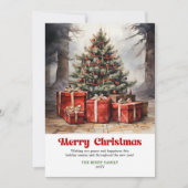 Stylish rustic Christmas scene classic greeting  Feestdagenkaart (Voorkant)