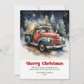 Stylish rustic Christmas scene watercolor festive Feestdagenkaart (Voorkant)