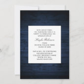 Stylish Rustic Country Blue Wood Photo Afstuderen Aankondiging (Achterkant)