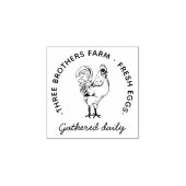 Stylish Rustic Custom Farm Name | Information Egg  Rubberstempel (Afrduk)