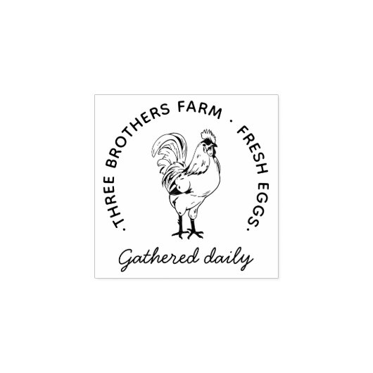Stylish Rustic Custom Farm Name | Information Egg  Rubberstempel (Afrduk)