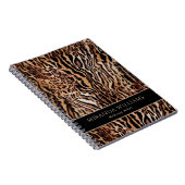 Stylish Safari Animal Print with Name and Title Notitieboek (Rechterzijde)