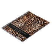 Stylish Safari Animal Print with Name and Title Notitieboek (Linkerzijde)
