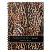 Stylish Safari Animal Print with Name and Title Notitieboek (Voorkant)