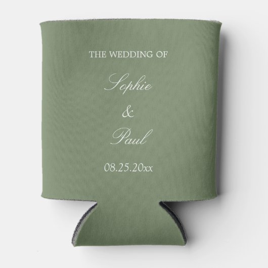 Stylish Sage Green Wedding Favor Koelbox Blikjeskoeler (Voorkant)