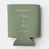 Stylish Sage Green Wedding Favor Koelbox Blikjeskoeler (Achterkant)