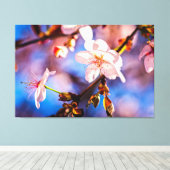 Stylish Sakura Blossom Canvas Afdruk (Insitu (Houten vloer))
