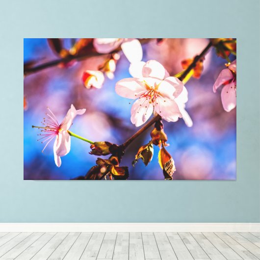 Stylish Sakura Blossom Canvas Afdruk (Insitu (Houten vloer))