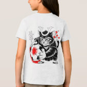 Stylish Samurai Cat Japan Soccer For Football fans Tri-Blend Shirt (Achterkant)