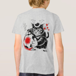 Stylish Samurai Cat Japan Soccer For Football fans Tri-Blend Shirt