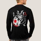 Stylish Samurai Cat Japan Soccer For Football fans Tri-Blend Shirt (Achterkant volledig)