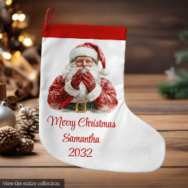 Stylish Santa Claus Rustic Vintage Christmas Stock Grote Kerstsok