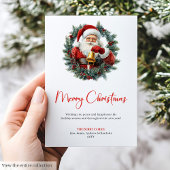 Stylish Santa Claus Watercolor Christmas Greeting  Feestdagenkaart