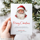 Stylish Santa Claus Watercolor Christmas Greeting  Feestdagenkaart