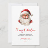 Stylish Santa Claus Watercolor Christmas Greeting  Feestdagenkaart (Voorkant)