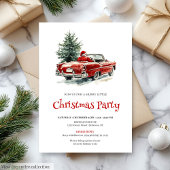 Stylish Santa Pine Wreath Office Party Invitation Kaart