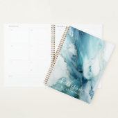 Stylish Script Blue&Gold Marble Custom Name Planner (Display)