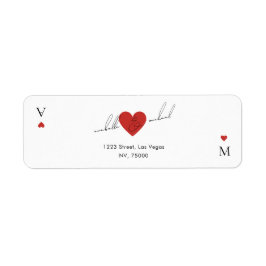 Stylish Script Casino Vegas Wedding Return Address Etiket