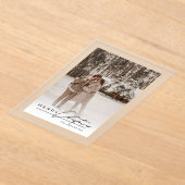 Stylish Script Elegant Photo Merry Christmas Card Acryl Uitnodigingen (Laagn)