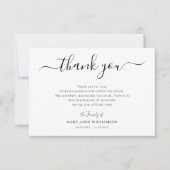 Stylish script funeral thank you note bedankkaart (Voorkant)