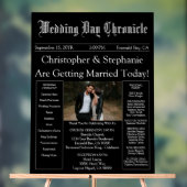 Stylish Script Minimal Newspaper Wedding Program Acryl Bord (Neutraal)