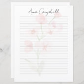 Stylish Script Name Monogram Letter Paper (Voorkant / Achterkant)