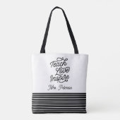 Stylish Script Teach Love Inspire Teacher Tote Bag (Achterkant)