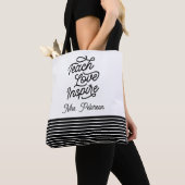 Stylish Script Teach Love Inspire Teacher Tote Bag (Dichtbij)