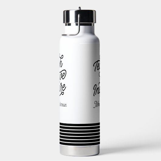 Stylish Script Teach Love Inspire Teacher Waterfles (Rechts)