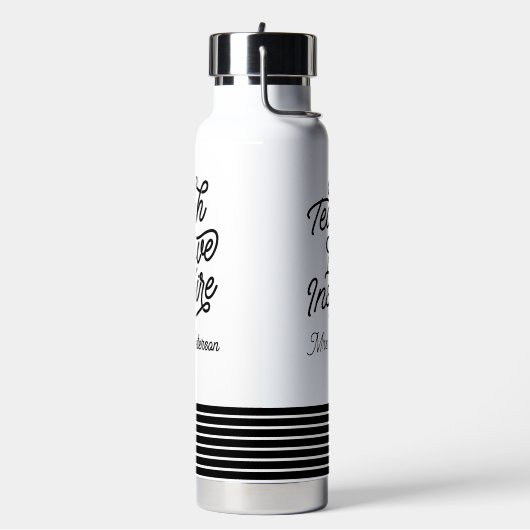 Stylish Script Teach Love Inspire Teacher Waterfles (Links)